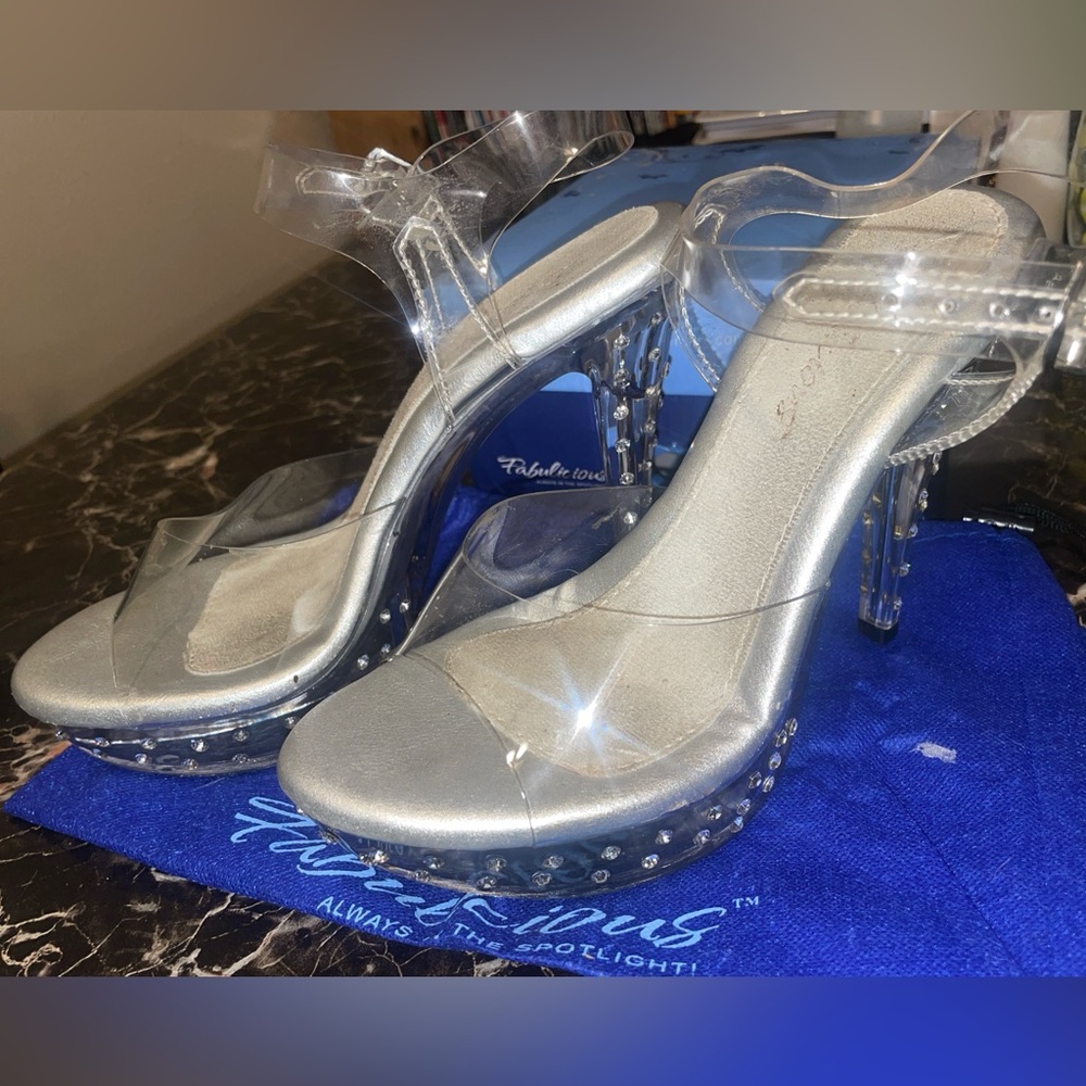 Clear Crystal Pleaser Heels